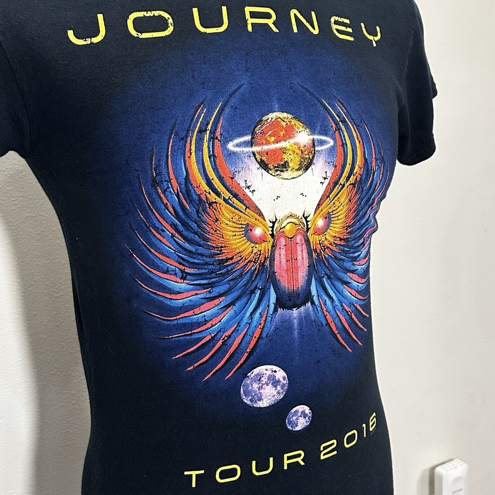 Journey 2016 Concert Tour Double Sided‎ Sz S Black T Shirt with Unopened CD - Picture 4 of 12